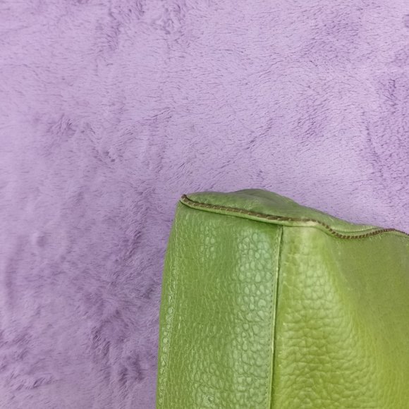 496cad PLINIO VISONA Italian Leather Tote with Fisherman handle in GREEN avocado - Picture 12 of 15